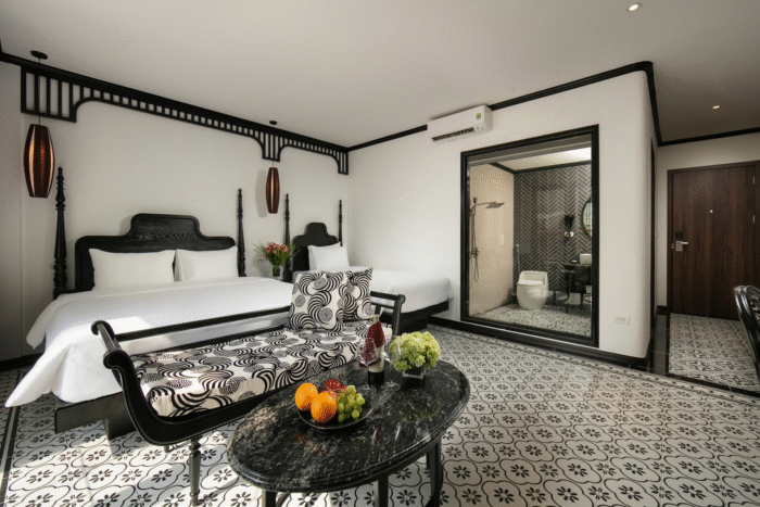 Family Suite with Balcony – luxury accommodations in Hanoi Old Quarter at Hotel Château de Hanoi